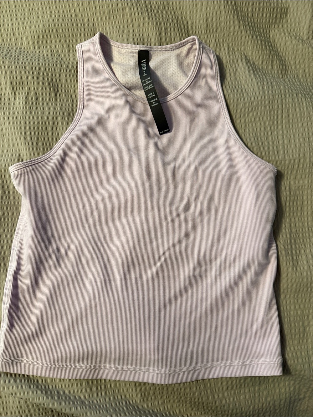 Vuori Light Lavender Ribbed High-Neck Tank